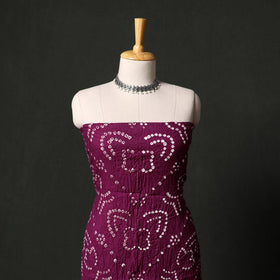 Kutch tie-dye satin cotton bandhani 3pc unstitched dress