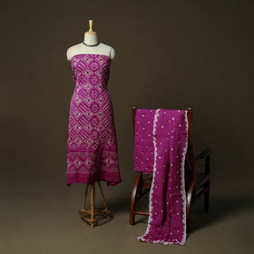 Kutch tie-dye satin cotton bandhani 3pc unstitched dress
