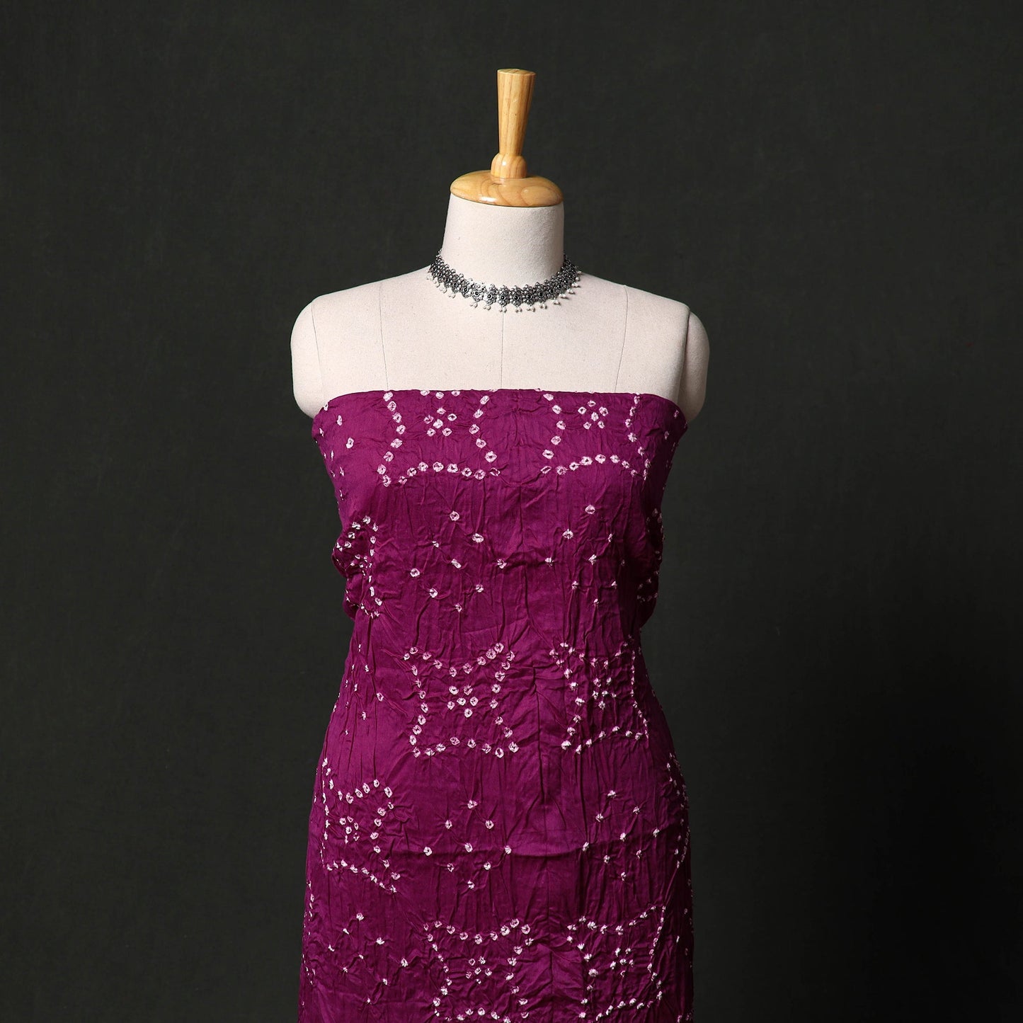 Kutch tie-dye satin cotton bandhani 3pc unstitched dress