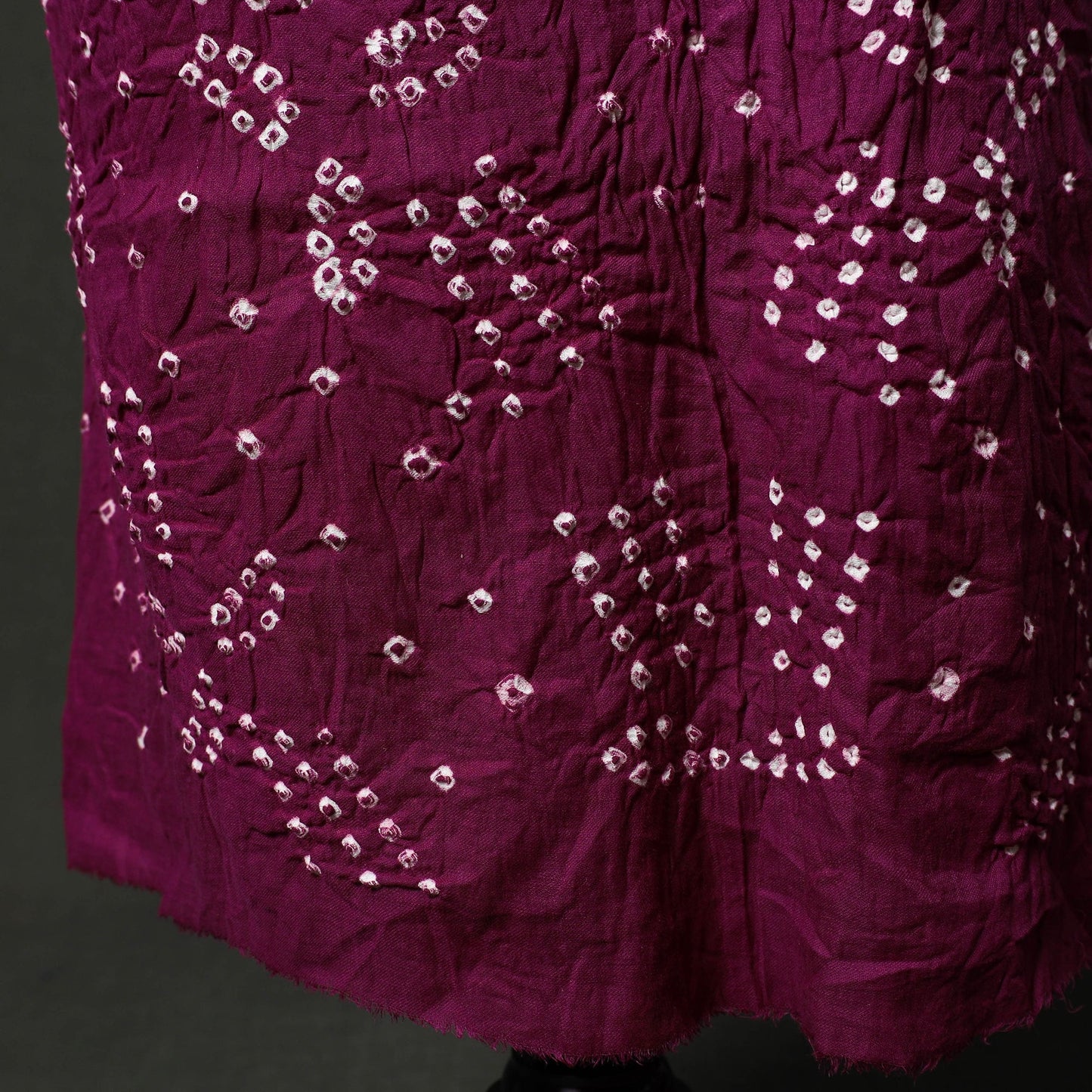 Kutch tie-dye satin cotton bandhani 3pc unstitched dress