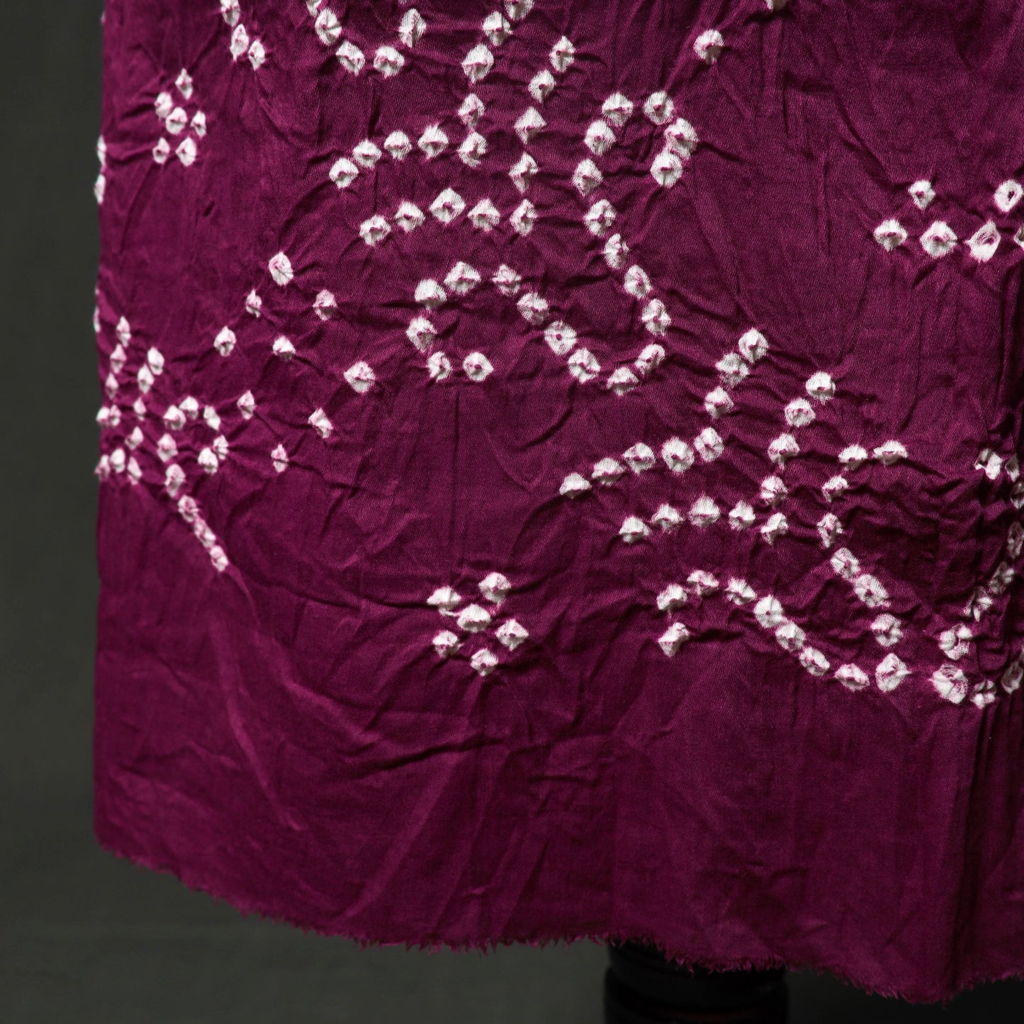 Kutch tie-dye satin cotton bandhani 3pc unstitched dress