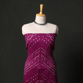 Kutch tie-dye satin cotton bandhani 3pc unstitched dress