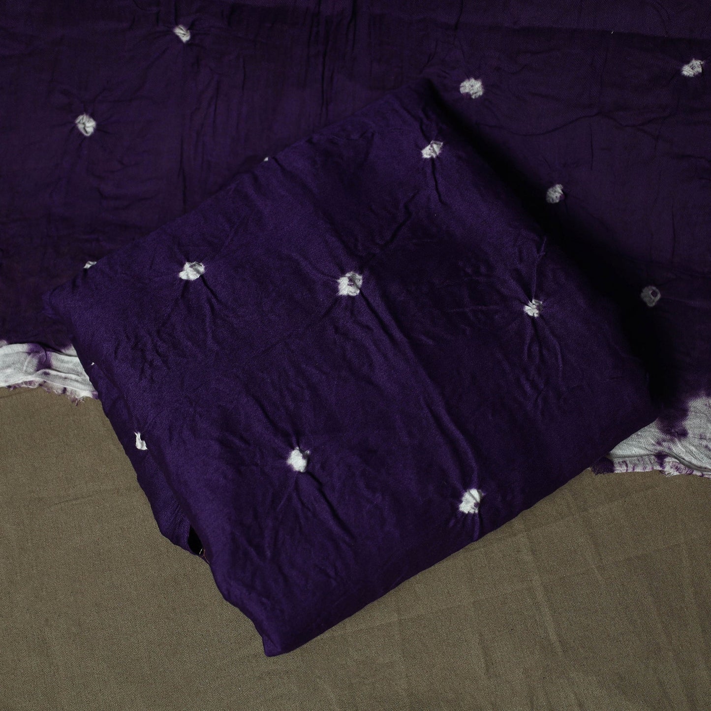 Kutch tie-dye satin cotton bandhani 3pc unstitched dress