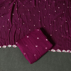 Kutch tie-dye satin cotton bandhani 3pc unstitched dress