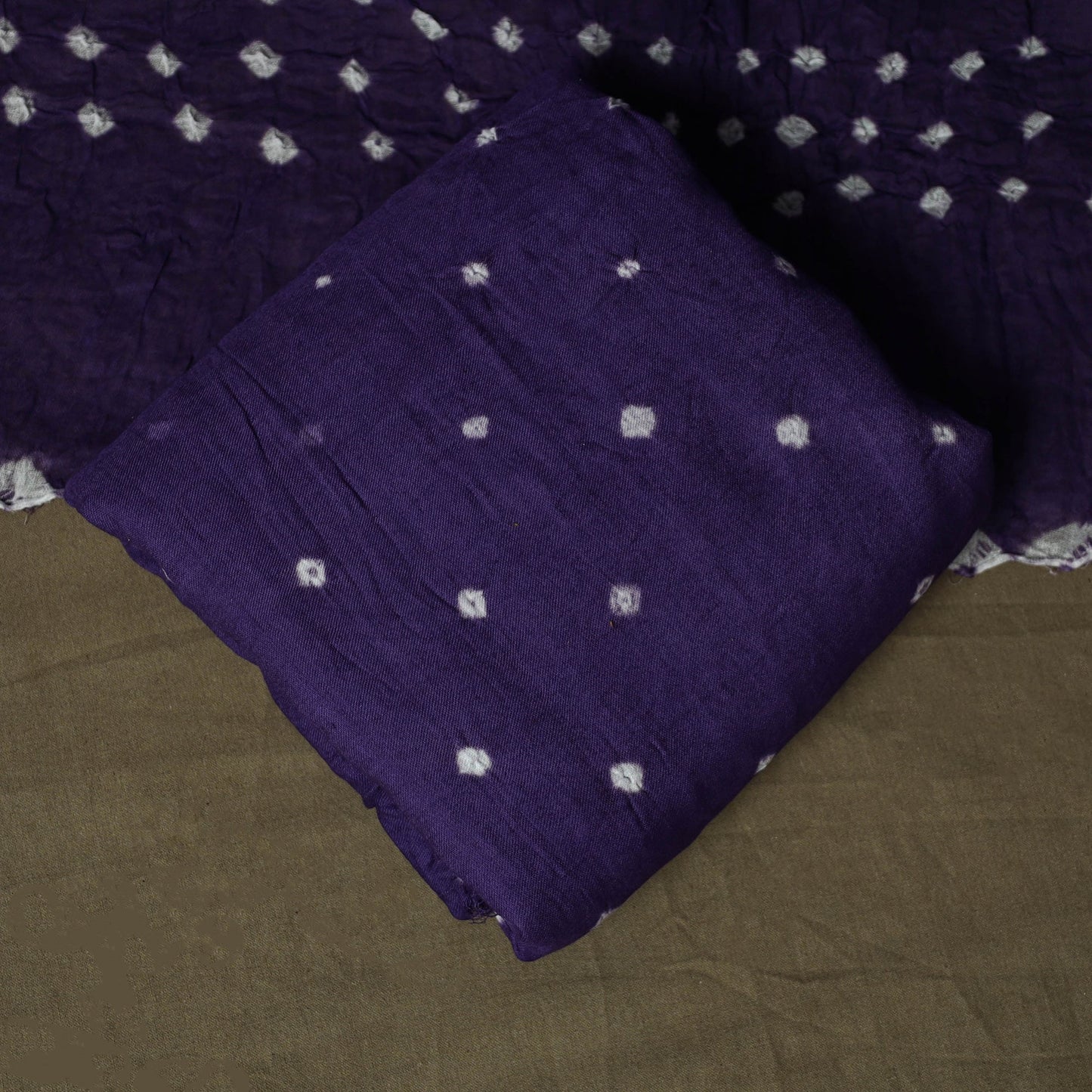 Kutch tie-dye satin cotton bandhani 3pc unstitched dress