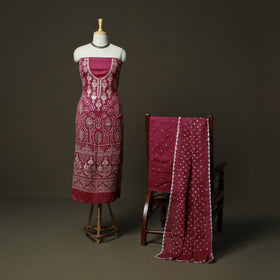 Kutch tie-dye satin cotton bandhani sequin work 3pc