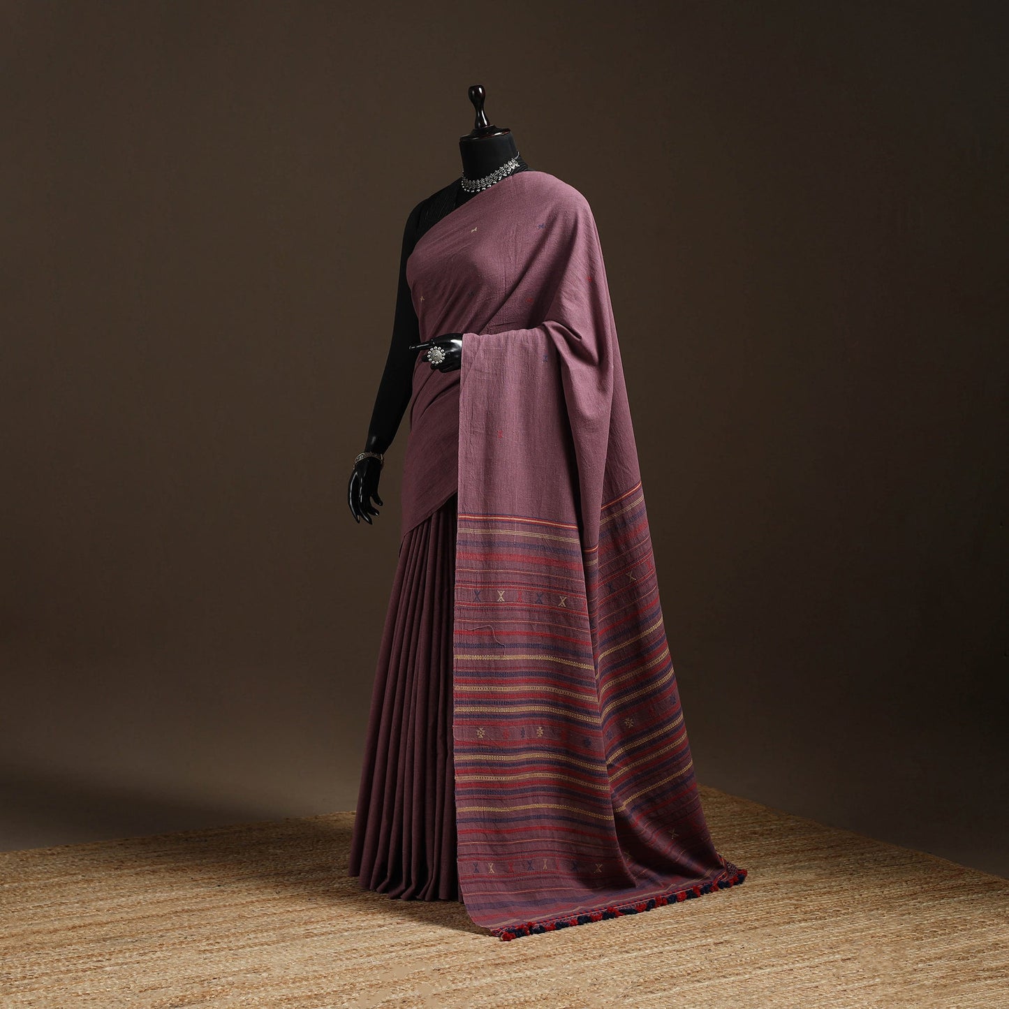 Purple - kutch weaving handloom organic kala cotton saree