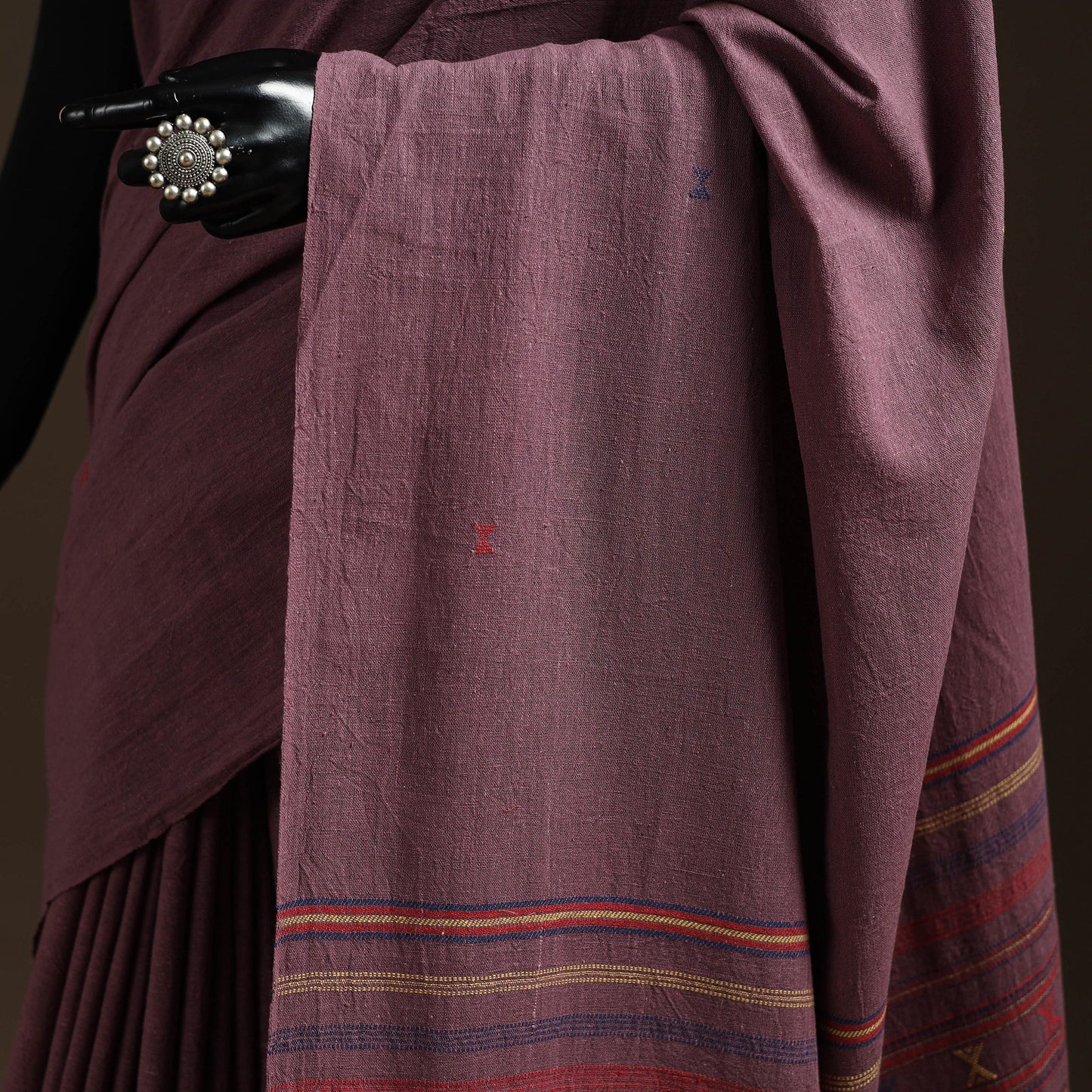 Purple - kutch weaving handloom organic kala cotton saree