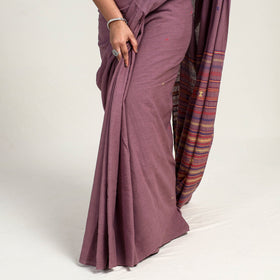  Kutch Weaving Handloom Organic Kala Cotton Saree with Tassels 