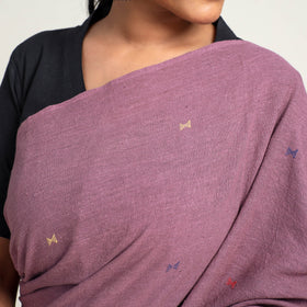  Kutch Weaving Handloom Organic Kala Cotton Saree with Tassels 