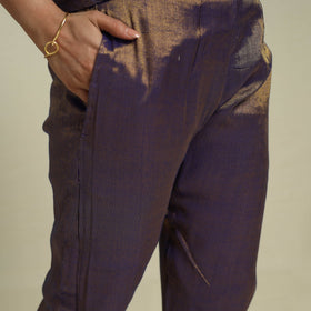 Lace Work Fine Tissue Zari Purple Plain Anarkali Kurta Set for Women