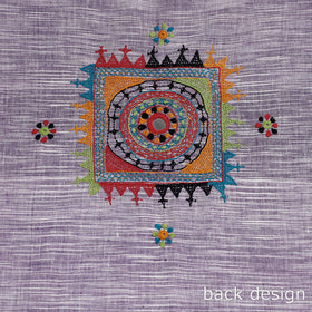 Purple Lambani Embroidery Handspun Cotton Blouse Piece