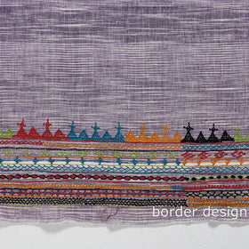 Purple Lambani Embroidery Handspun Cotton Blouse Piece