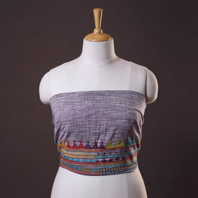 Purple Lambani Embroidery Handspun Cotton Blouse Piece