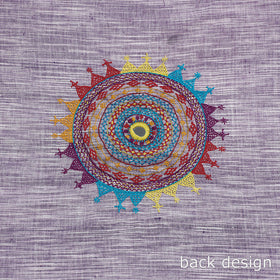 Purple Lambani Embroidery Handspun Cotton Blouse Piece