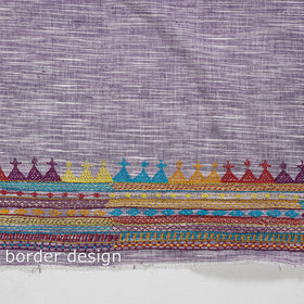 Purple Lambani Embroidery Handspun Cotton Blouse Piece