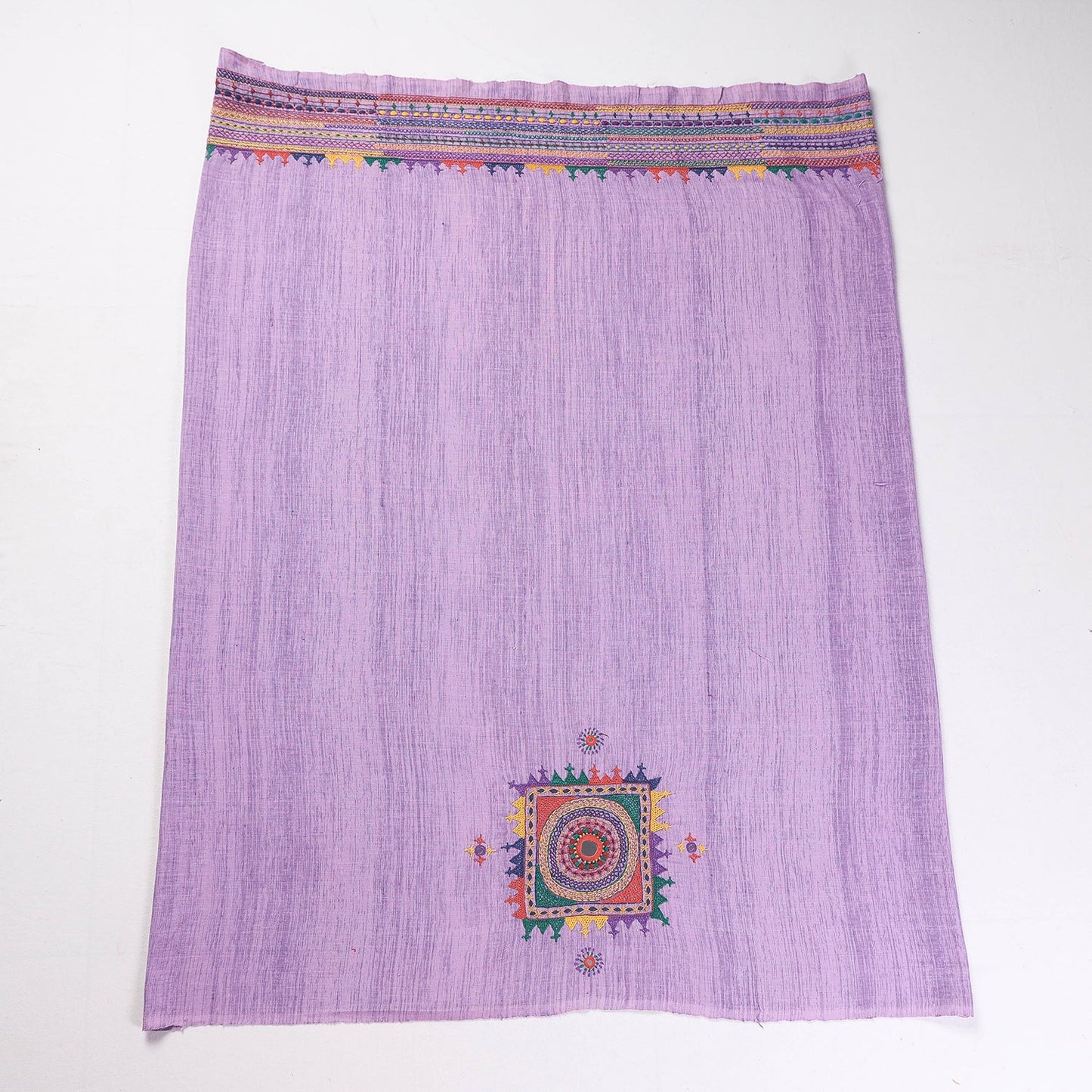 Purple Lambani Embroidery Handspun Cotton Blouse Piece