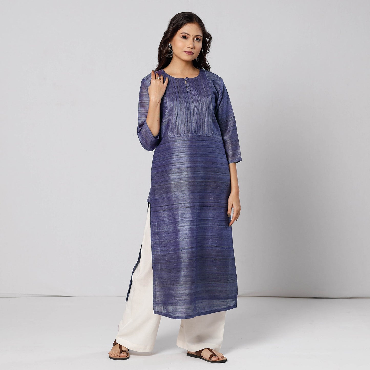  Tussar Silk Plain Kurta
