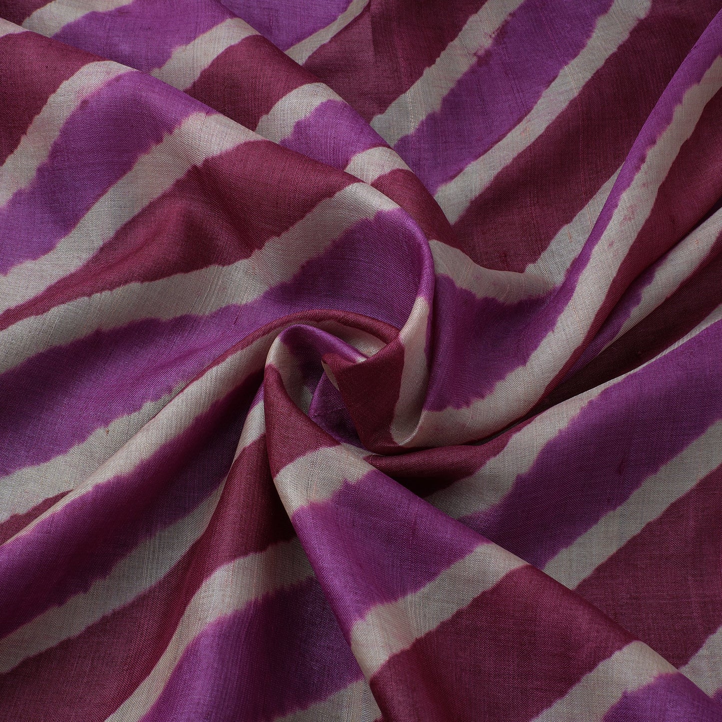 Buy Purple Leheriya Tie-Dye Tussar Silk Handloom Fabric 