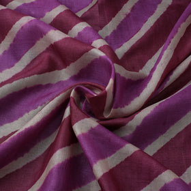 Buy Purple Leheriya Tie-Dye Tussar Silk Handloom Fabric 