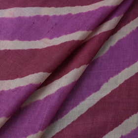 Buy Purple Leheriya Tie-Dye Tussar Silk Handloom Fabric 