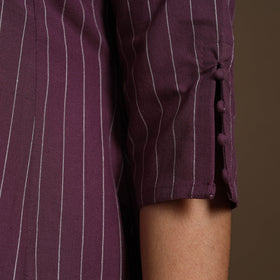 Purple A-Line Cotton Jacquard Kurta
