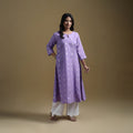 A-line cotton jacquard kurta for women 02 - handcrafted