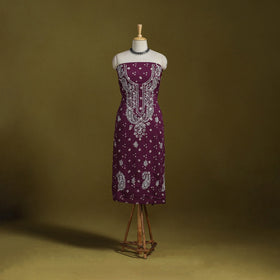 Lucknowi chikankari work bandhani unstitched kurta material