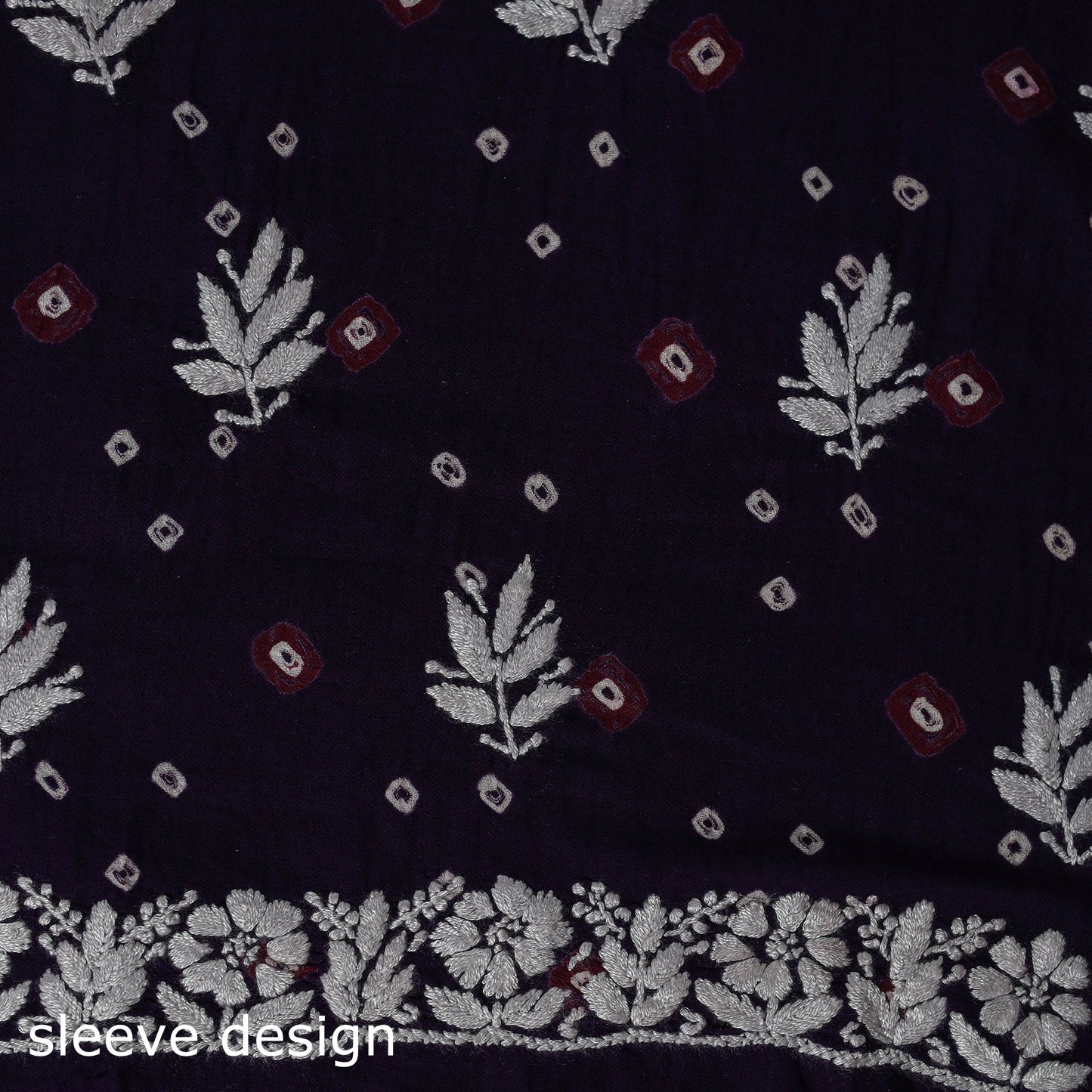 Lucknowi chikankari work bandhani unstitched kurta material