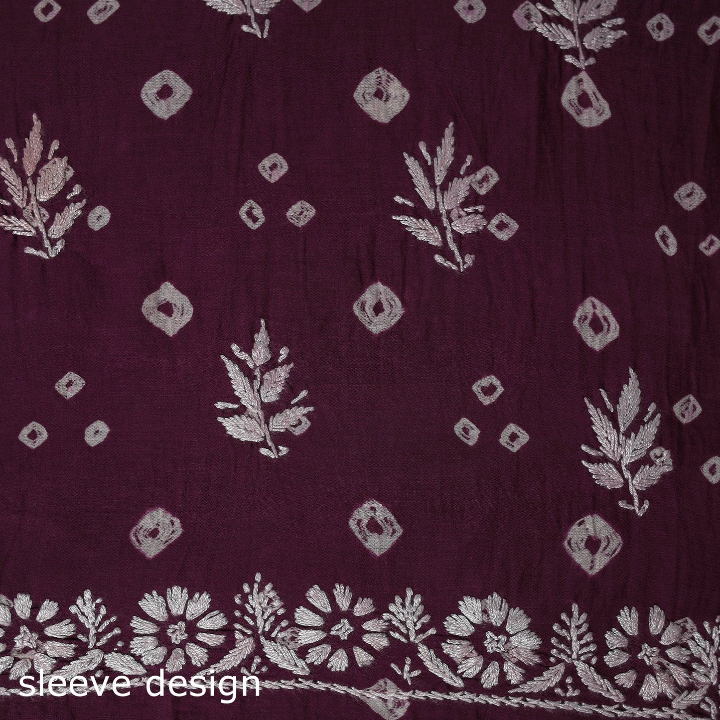 Lucknowi chikankari work bandhani unstitched kurta material