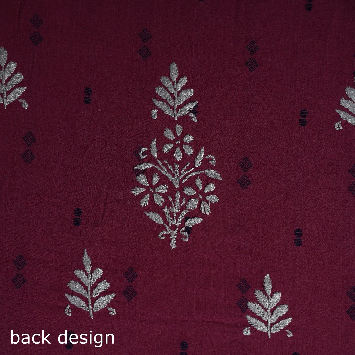 Black - lucknowi chikankari work jacquard unstitched kurta