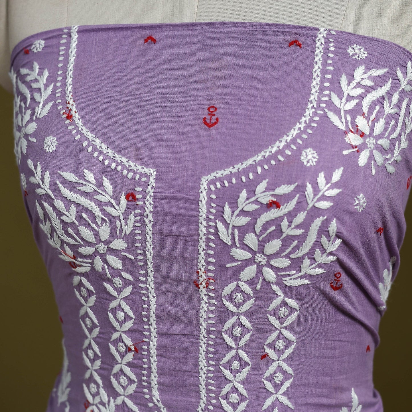 Lucknowi chikankari work jacquard unstitched kurta material