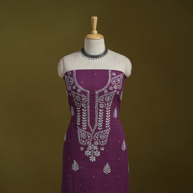 Lucknowi chikankari work jacquard unstitched kurta material