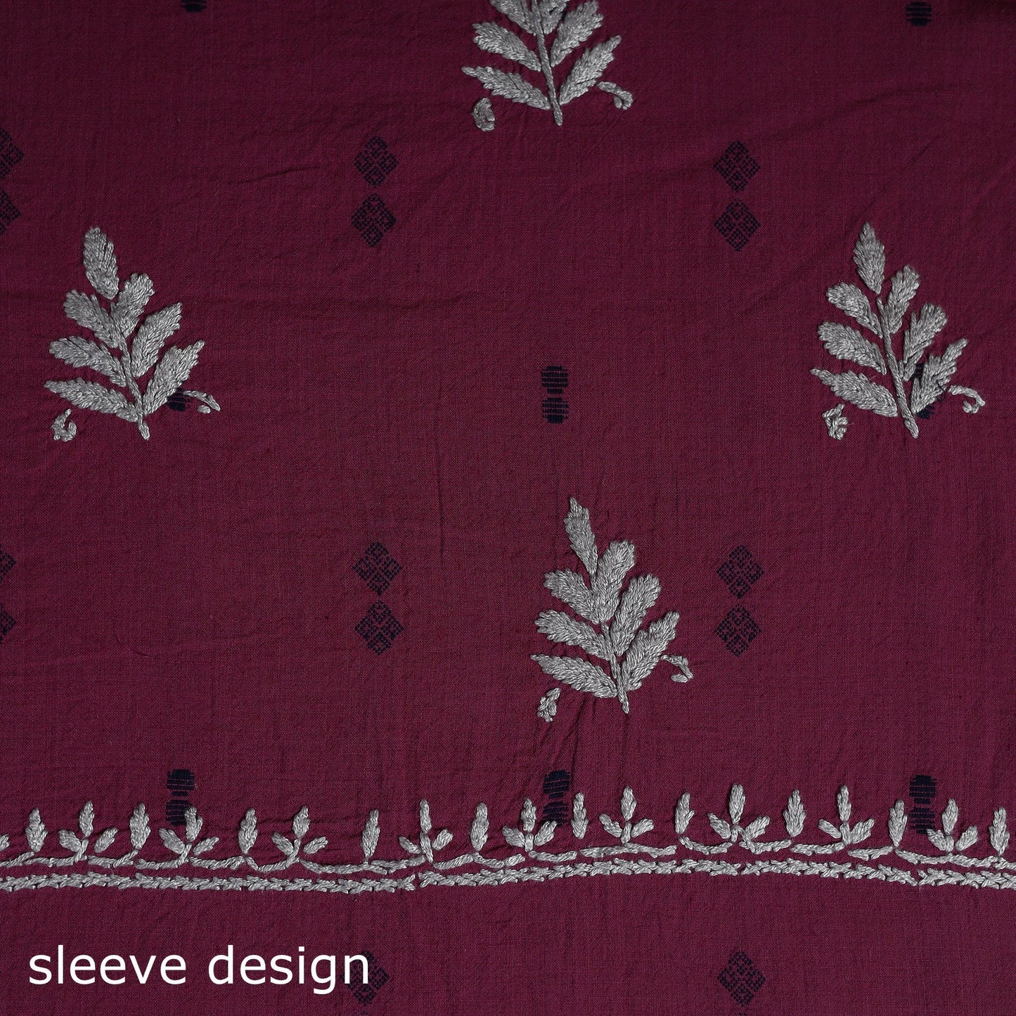 Black - lucknowi chikankari work jacquard unstitched kurta