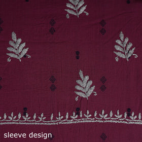 Black - lucknowi chikankari work jacquard unstitched kurta