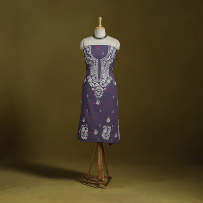 Lucknowi chikankari work jacquard unstitched kurta material