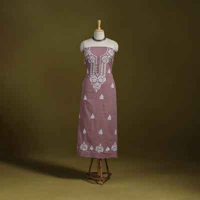 Lucknowi chikankari work jacquard unstitched kurta material