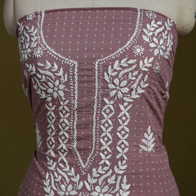 Lucknowi chikankari work jacquard unstitched kurta material