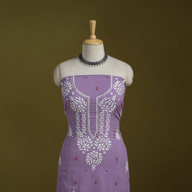 Lucknowi chikankari work jacquard unstitched kurta material