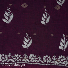 Black - lucknowi chikankari work jacquard unstitched kurta