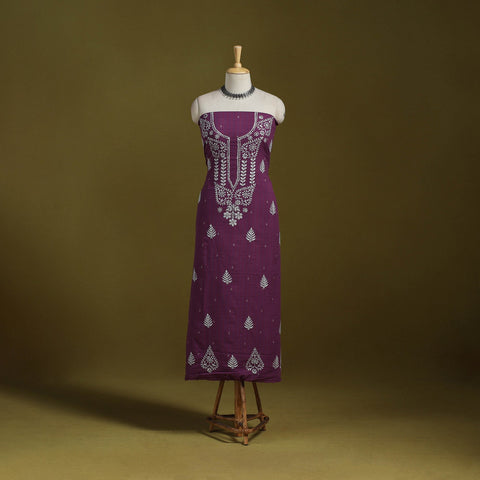 Lucknowi chikankari work jacquard unstitched kurta material