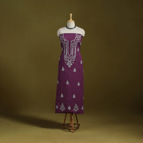 Lucknowi chikankari work jacquard unstitched kurta material