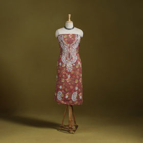 Lucknowi chikankari work sanganeri unstitched kurta