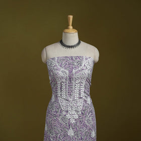 Lucknowi chikankari work sanganeri unstitched kurta