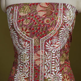 Lucknowi chikankari work sanganeri unstitched kurta