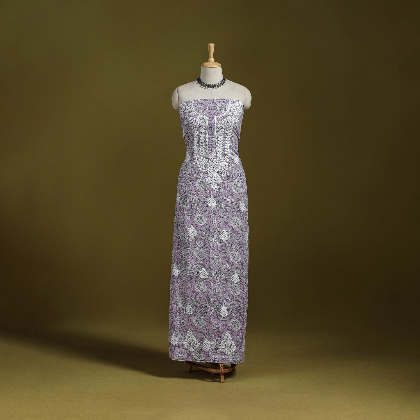 Lucknowi chikankari work sanganeri unstitched kurta