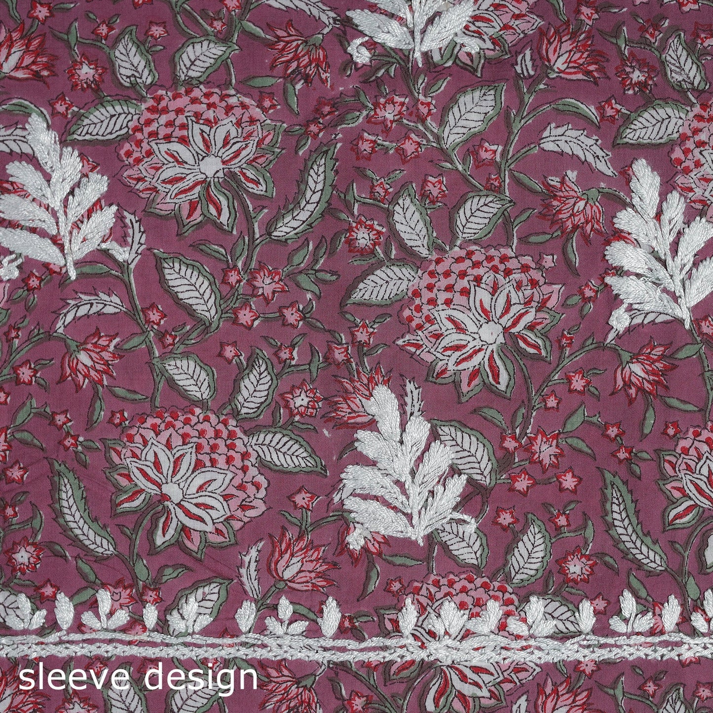 Lucknowi chikankari work sanganeri unstitched kurta