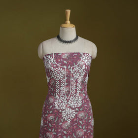 Lucknowi chikankari work sanganeri unstitched kurta