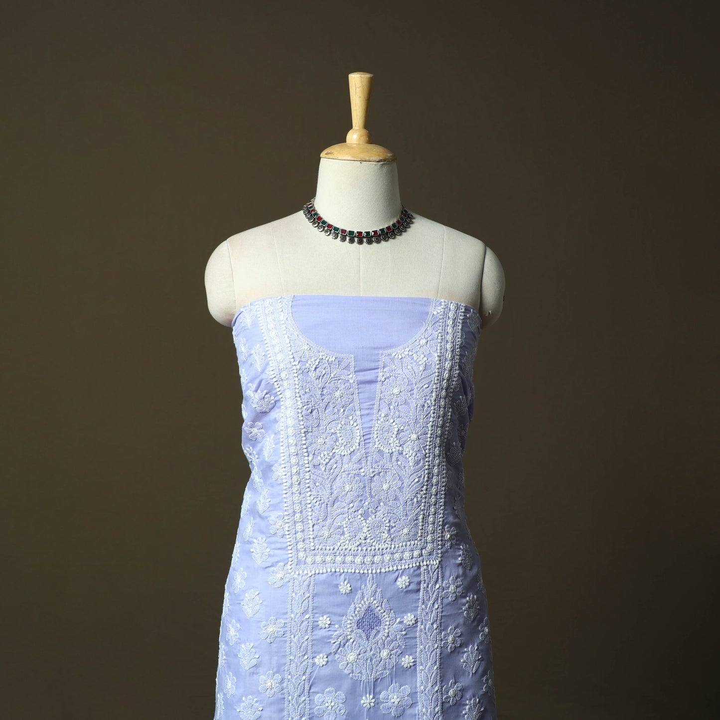 Purple - lucknowi hand embroidered cotton chikankari 3pc