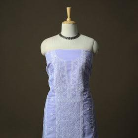 Purple - lucknowi hand embroidered cotton chikankari 3pc